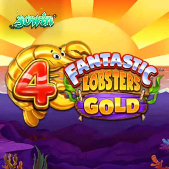 Interface do jogo 4 Fantastic Lobsters Gold com símbolos de lagostas e elementos oceânicos.